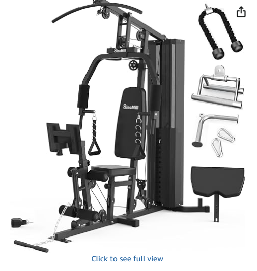 SincMill Home Gym Workout Station with 148LB Weight Stack