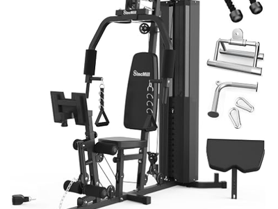 SincMill Home Gym Workout Station with 148LB Weight Stack