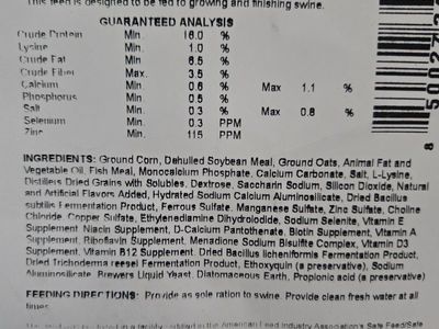Lindner 685 Show 16% Pellet 50lb Swine Feed - Growing & Finishing