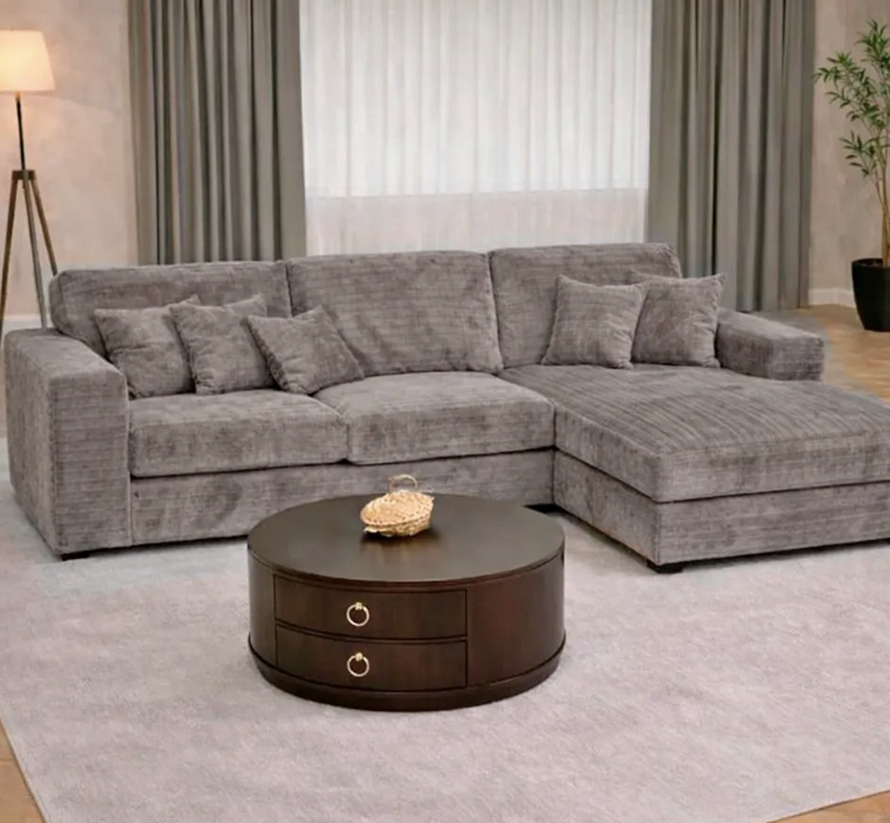  MINKY CLOUD GRAY SECTIONAL – WEEKEND SALE 