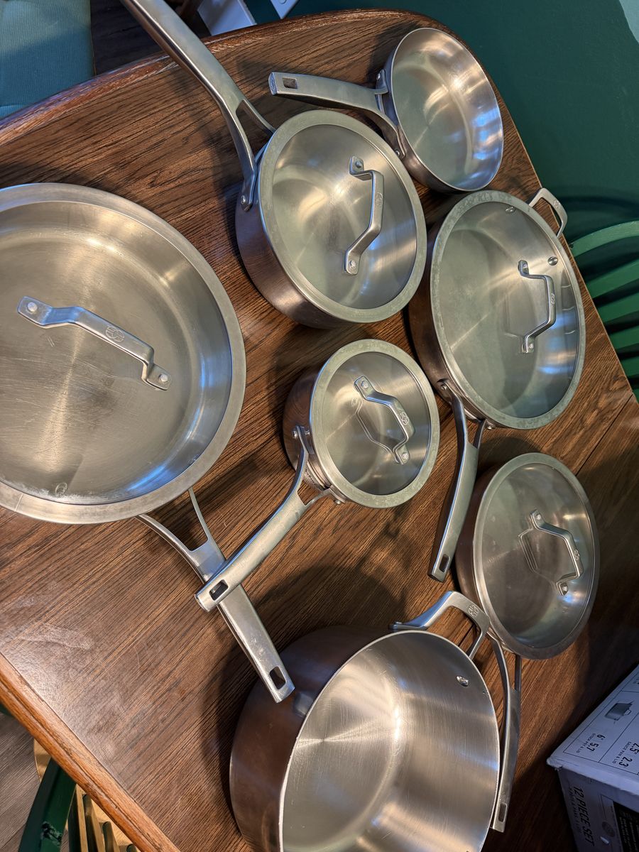 Calphalon Stainless Steel pots and pans set.