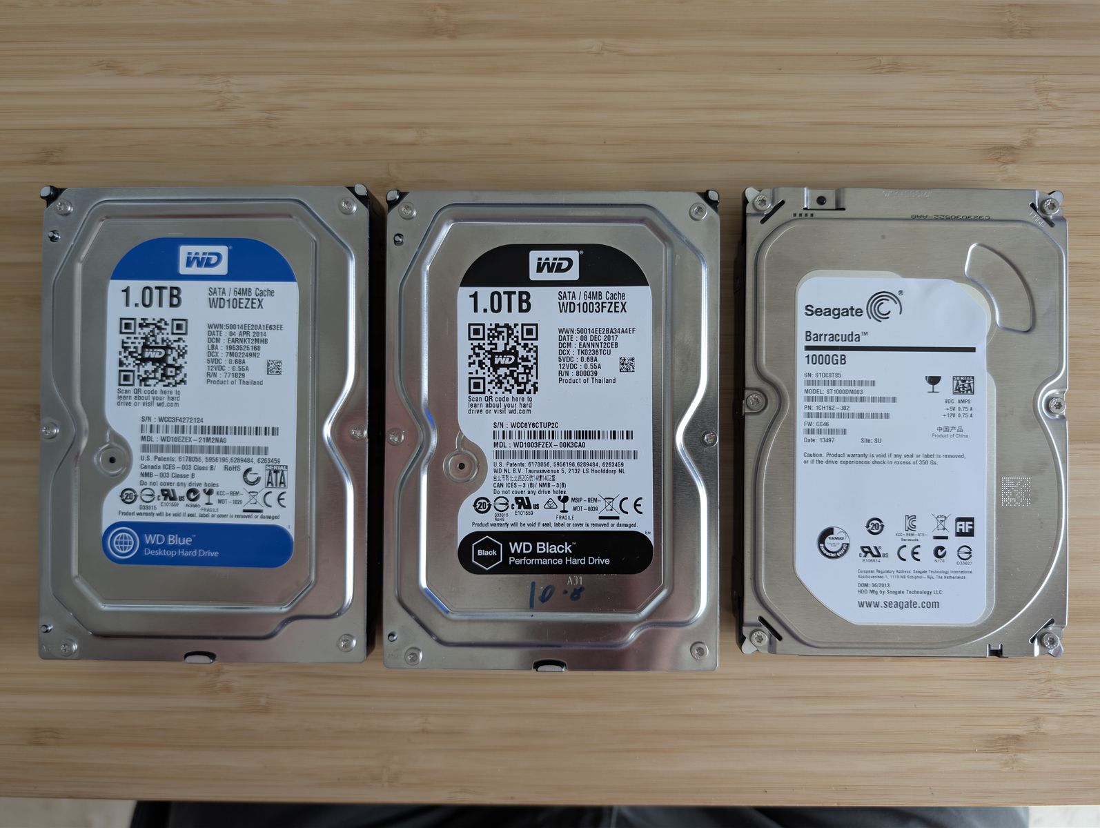 1TB Hard Drives - HDD (three available)
