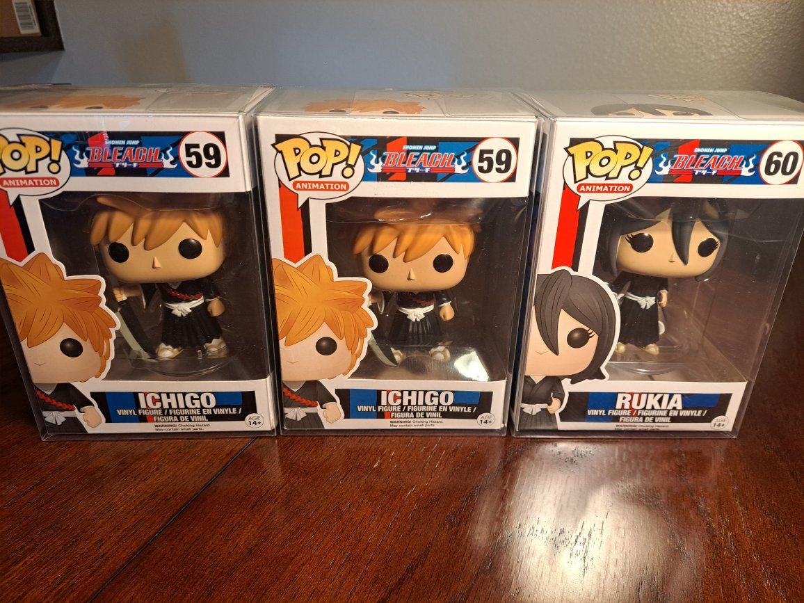 Funko Pop! Bleach Ichigo #59 & Rukia #60 Animation Vinyl Figures