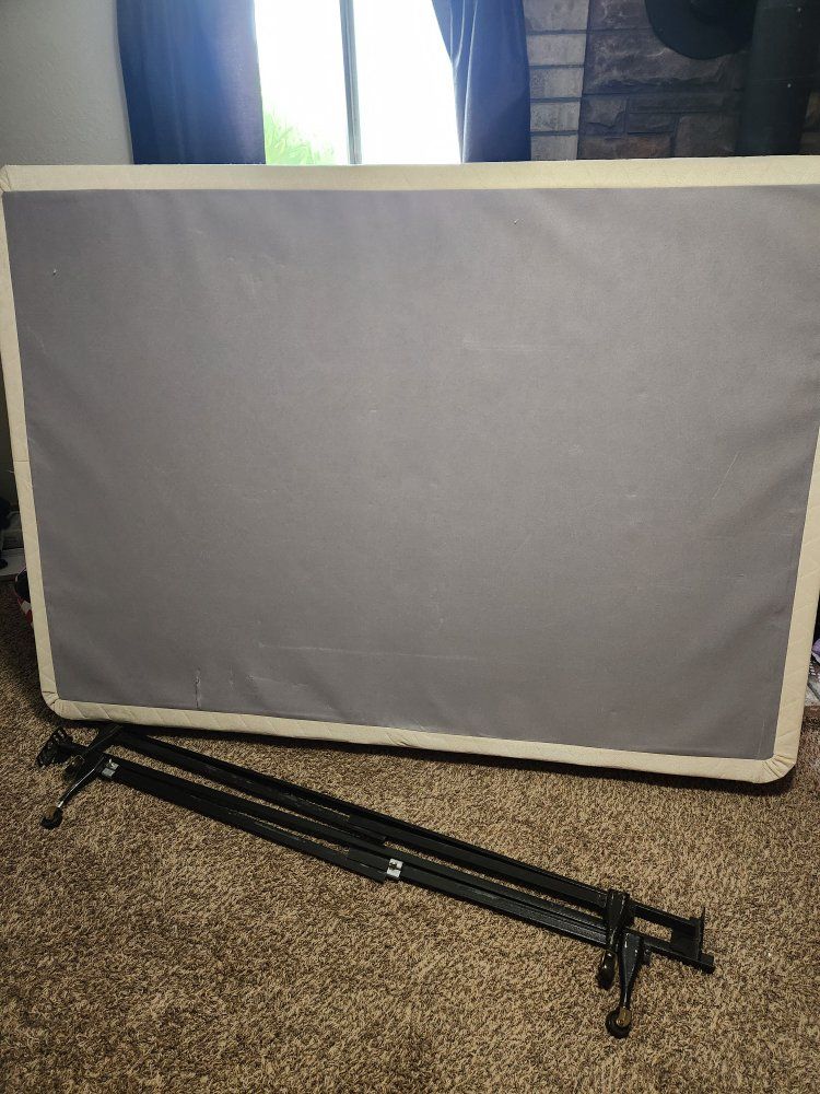 Full Size Box Spring and Metal Bed Frame Set