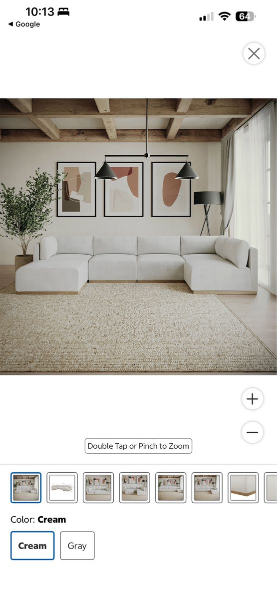 Henredon Murphy Fabric Modular Sectional with Ottoman- Cream