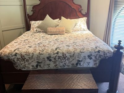 King sized bed with mattress and box springs