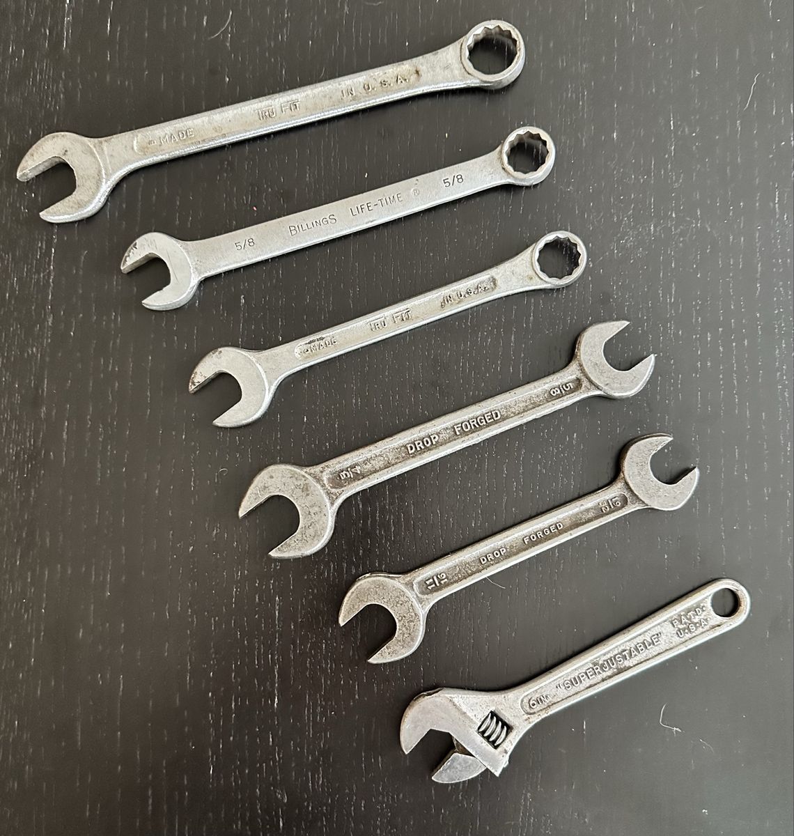 Vintage Wrench Lot USA Mixed Sizes