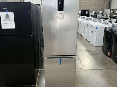 NEW WHIRLPOOL 24 INCH STAINLESS BOTTOM FREEZER FRIDGE