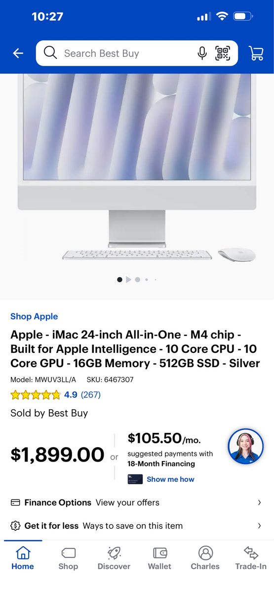Brand New iMac. M4 chip, 10 Core CPU, 16GB memory & 512GB SSD. 