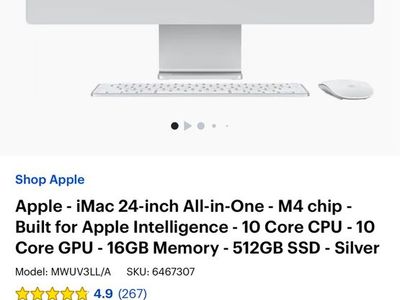 Brand New iMac. M4 chip, 10 Core CPU, 16GB memory & 512GB SSD.