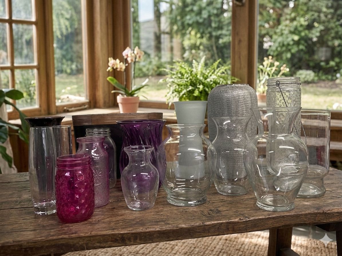 Flower Vase Bundle (16 Pieces) – Assorted Sizes – Sold as a Set