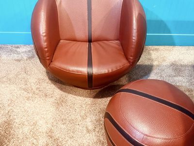 Kids Basketball Chair & Ottoman Set