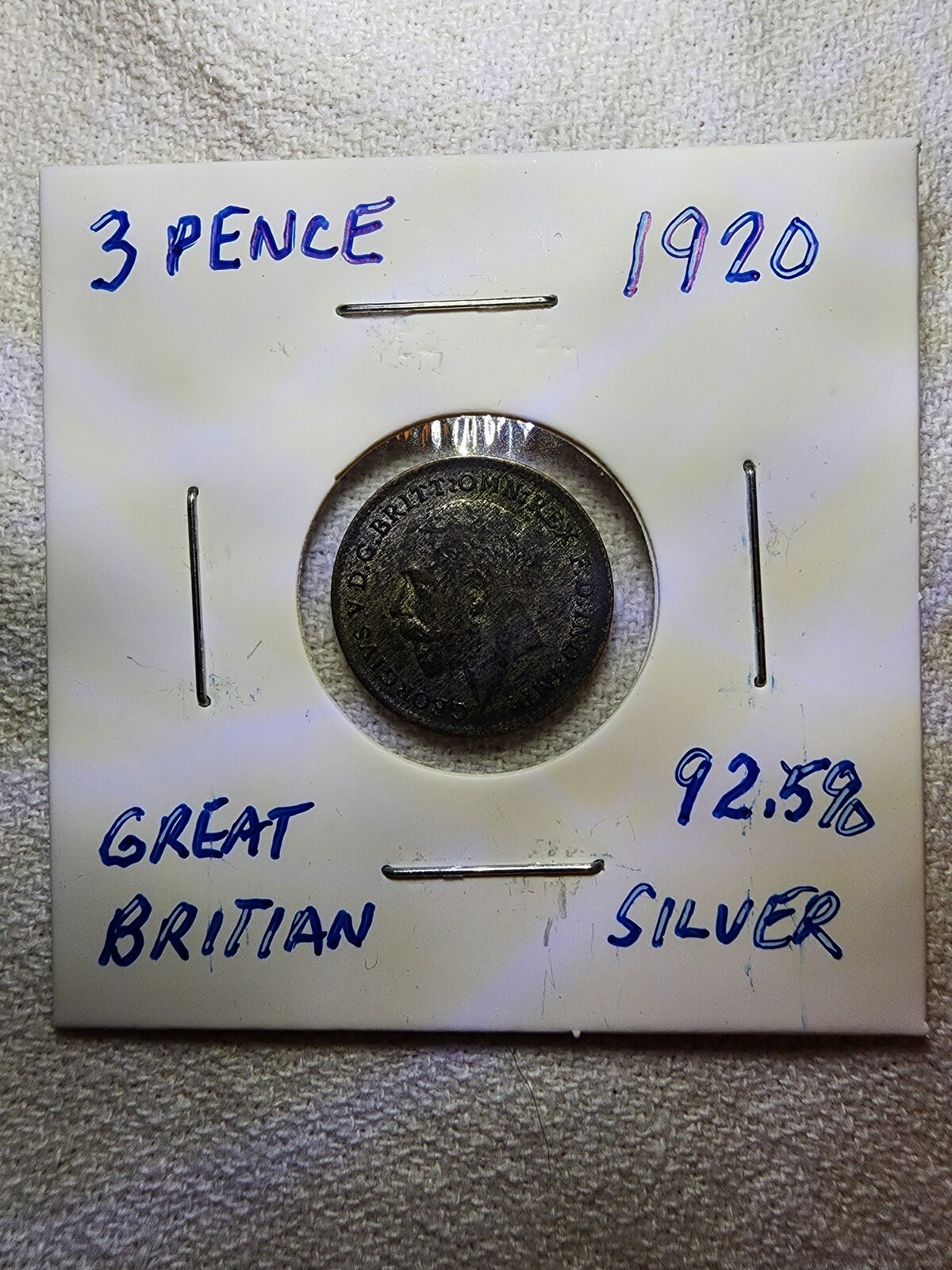 1920 Great Britian 3 Pence - 92.5% Silver