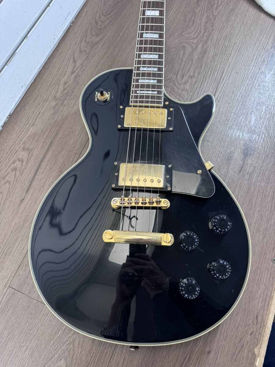 EPIPHONE LES PAUL CUSTOM ELECTRIC GUITAR BLACK EBONY 6 STRING RH #WCP037664
