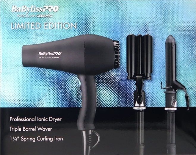 BaBylissPRO Porcelain Ceramic Dryer Waver Iron Set