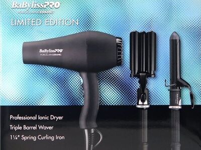 BaBylissPRO Porcelain Ceramic Dryer Waver Iron Set