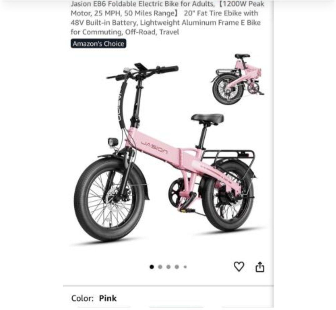BRAND NEW Jasion EB6 Foldable Electric Bike for Adults.1200W Peak Motor, 25 MPH, 50 Miles Range