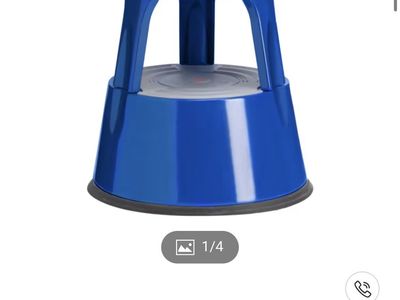 Metal Rolling Step Stool Blue