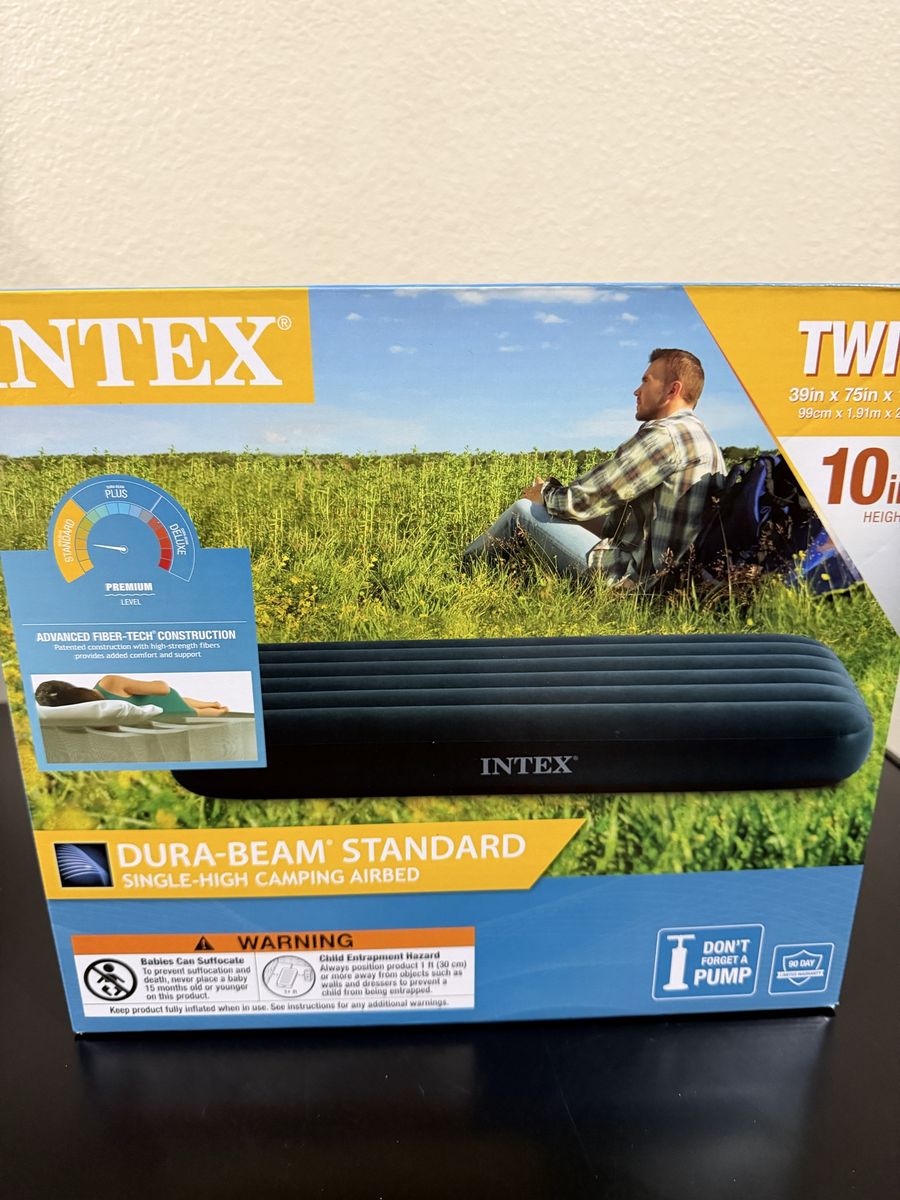 Intex Dura-Beam Standard Twin 10in Single-High Camping Airbed Air Mattress