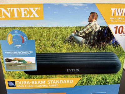 Intex Dura-Beam Standard Twin 10in Single-High Camping Airbed Air Mattress