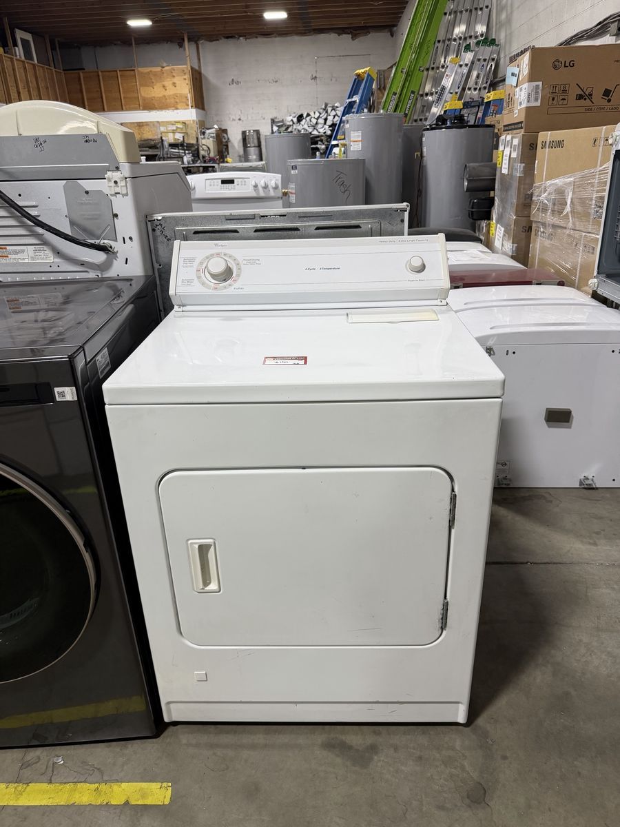 Whirlpool White Electric Dryer Heavy Duty Extra Large Capacity 4 Cycle 3 Temperature
