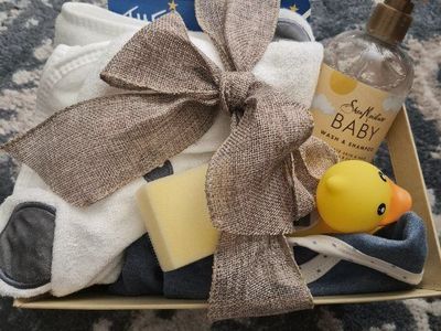 FREE--SheaMoisture Baby Wash & Shampoo Gift Set with Rubber Duck, Towels, and Baby Shoes