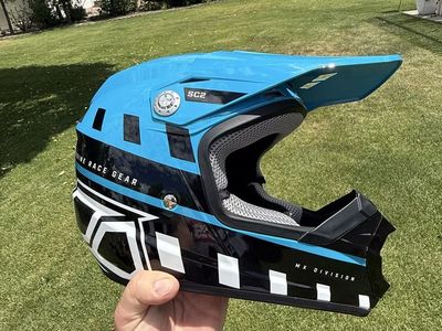 MSR Racing SC2 MX Division Adult Motocross Helmet - Blue/Black/White, Size SM, DOT Certified