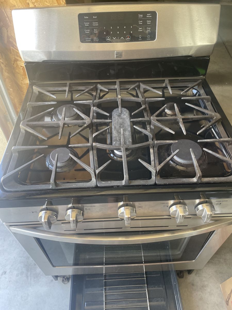 Kenmore Stainless Steel Gas Range Oven 5-Burner Freestanding