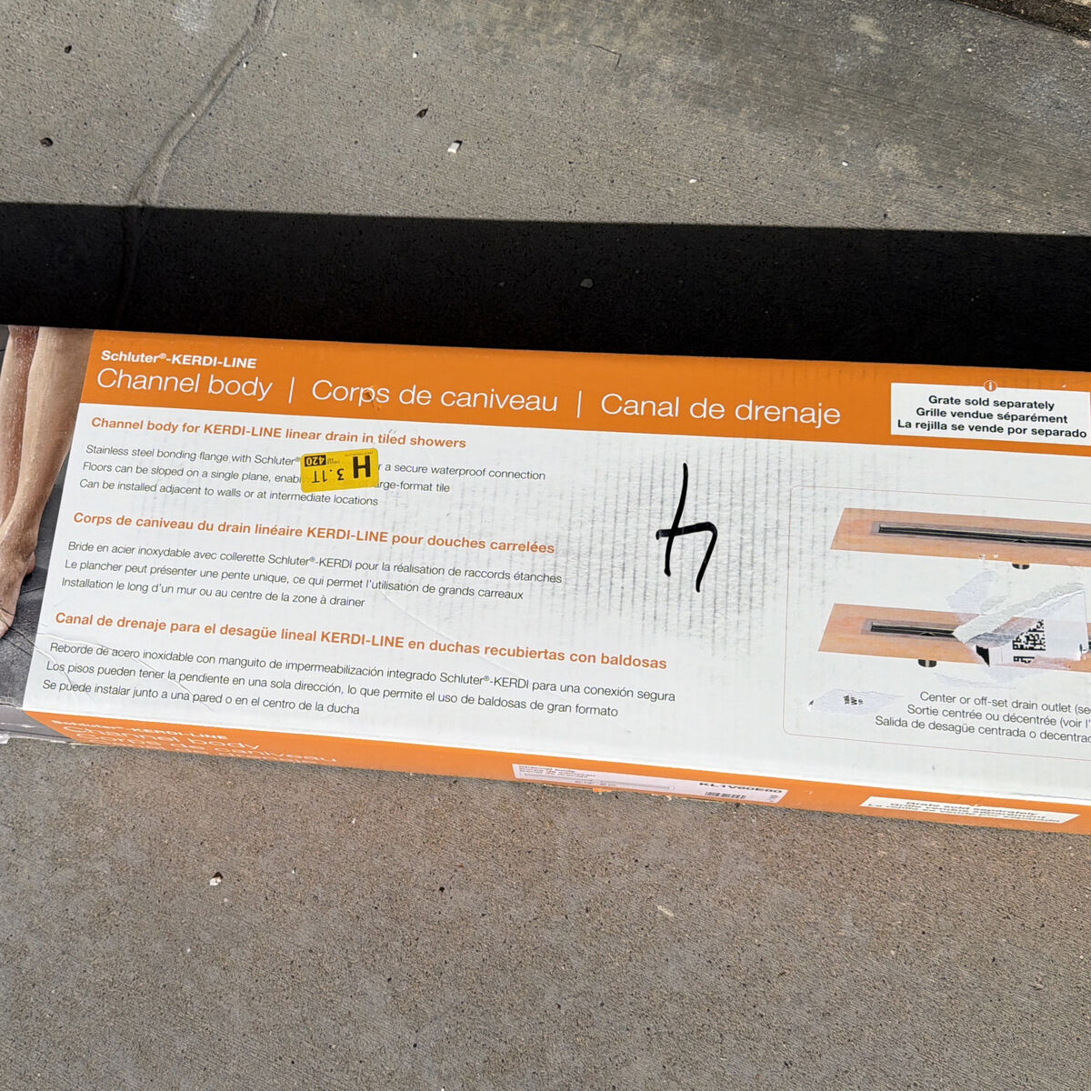 Schluter Linear Drain Channel Body