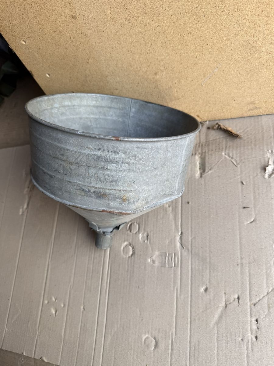 Vintage Galvanized Metal Farm Funnel - Rustic Decor/Functional Piece