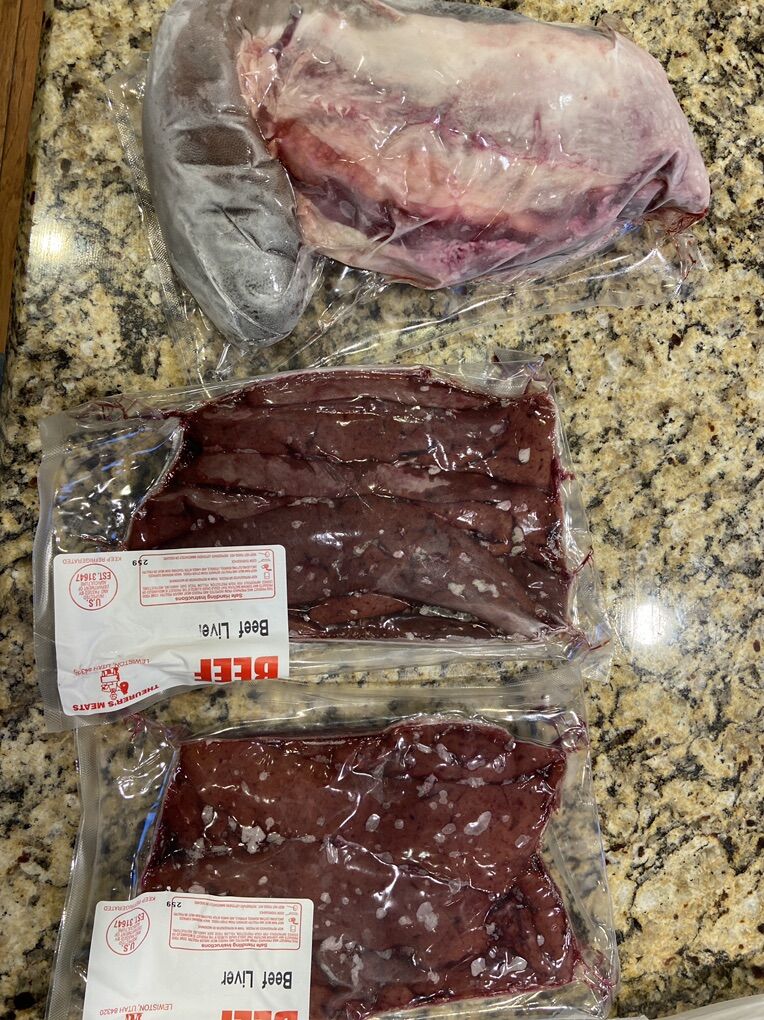 Frozen Whole Cow Tongue And Beef Liver
