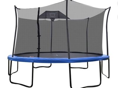 Propel 14′ Heavy-Duty Pro Trampoline With Basketball Hoop