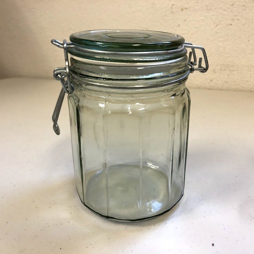 Vintage Glass Jar Canister with Locking Lid