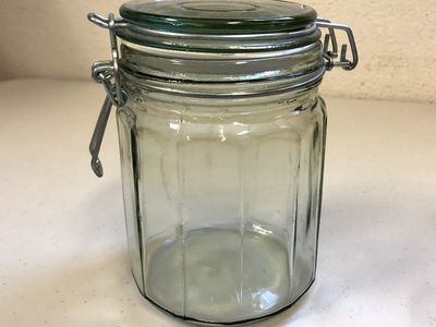 Vintage Glass Jar Canister with Locking Lid