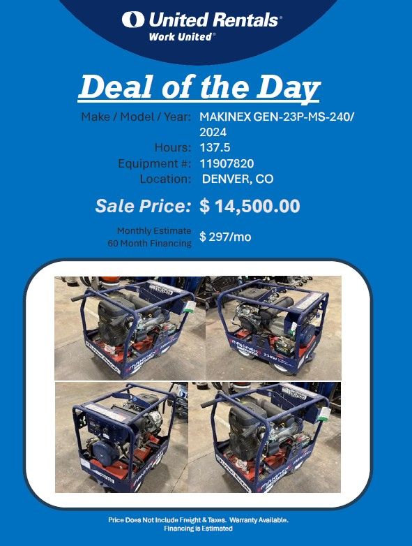 Generator 23kw 2024 137hrs Denver CO