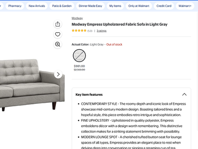 Upholstered Fabric Sofa in Light Gray