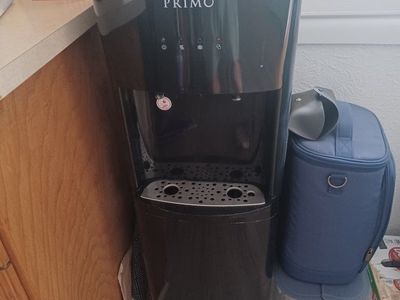 Primo Bottom Load Water Dispenser, Black - Hot, Cold, & Cool Water, No Lifting Jugs