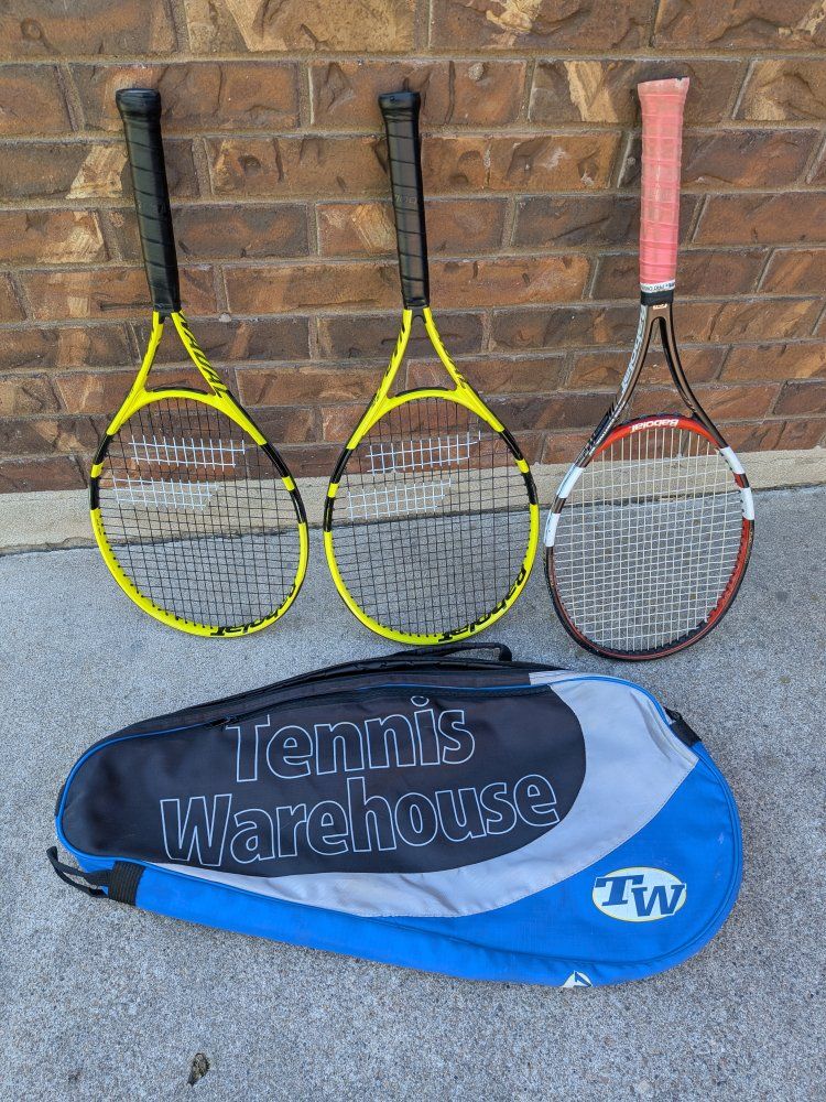 Babolat Pure Control & Babolat AeroPro Drive Tennis Racquets w/ Tennis Warehouse Bag