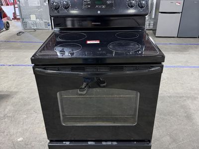 GE Electric Range Stove 30" Black Freestanding Glass Top Oven