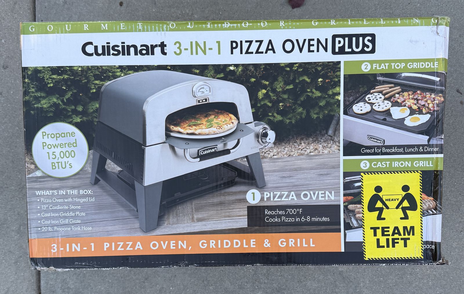 NEW Cuisinart 3-IN-1 Pizza Oven Plus
