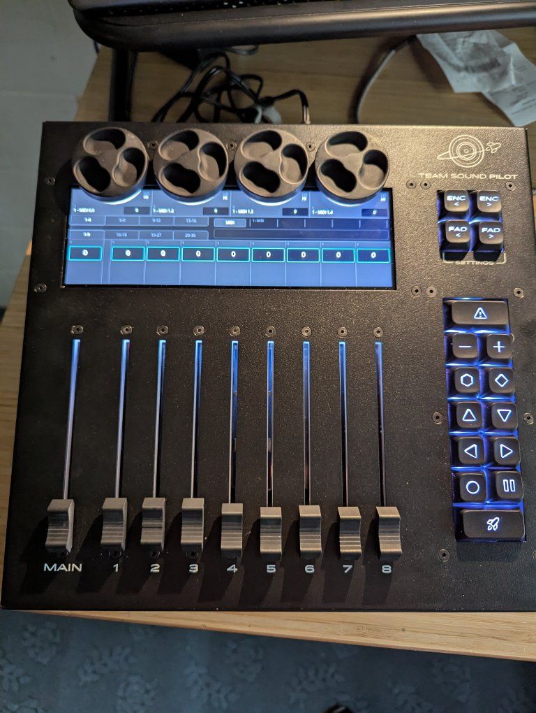 TeamSound Pilot - OSC, MIDI, Eos, QLab Controller with motorized faders (SKB Case +$75)