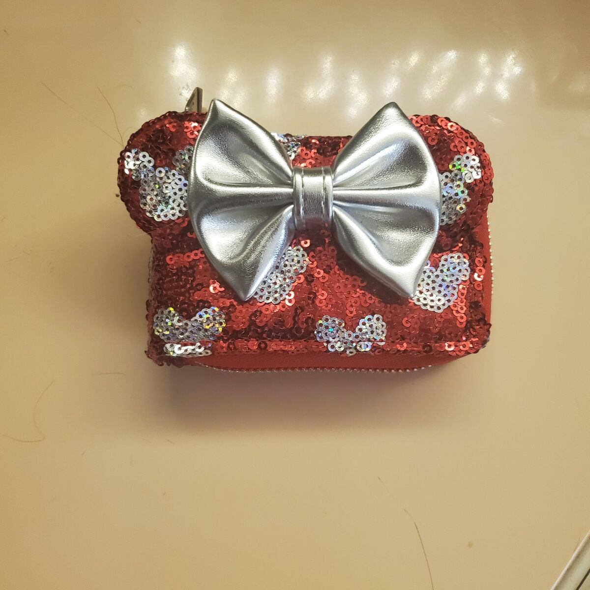 Loungefly Disney Minnie Mouse red sequined wallet