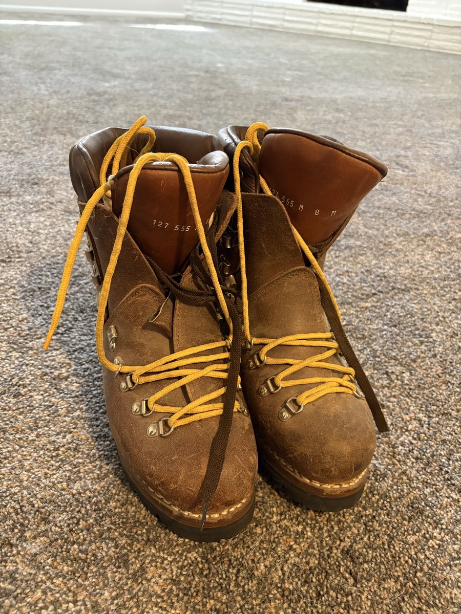 Vintage Asolo Sport Brown Leather Mountaineering Boots Size 8 M