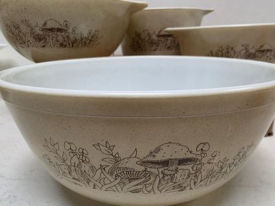 Vintage Pyrex Woodland Mushroom Dishes Lot