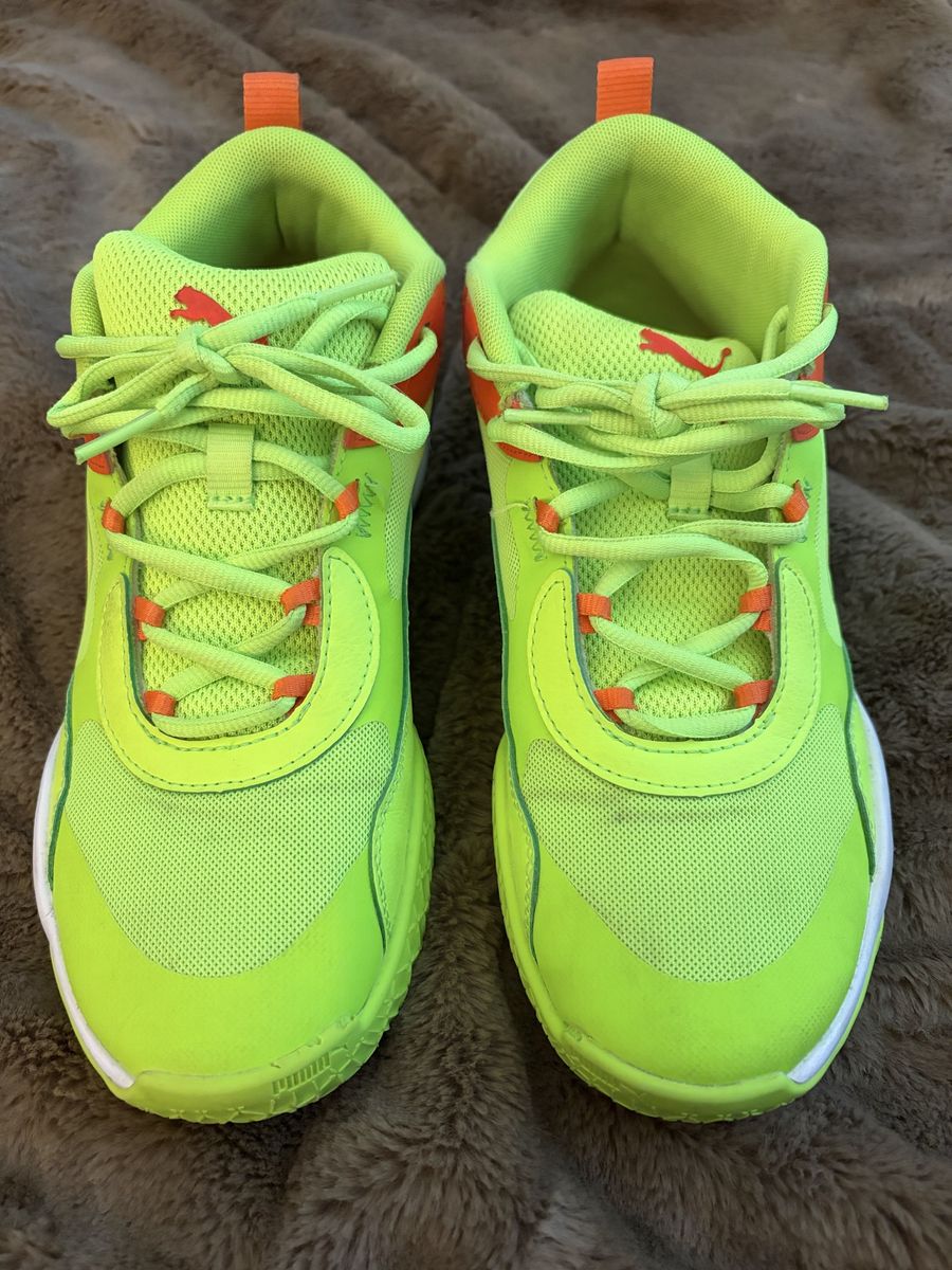 PUMA PROFOAM Performance Athletic Shoes BOYS Size 6 Neon Green/Orange