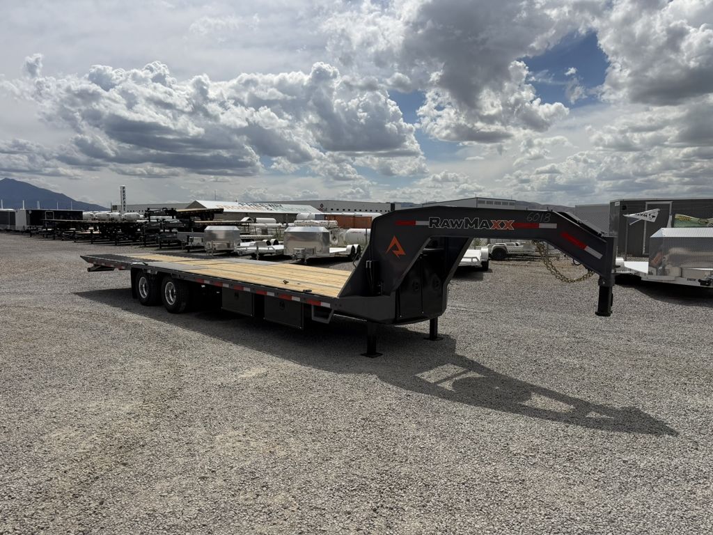 2027 RawMaxx 8.5x32 HTX 25.9k Hydraulic Dovetail Gooseneck Flatbed Trailer