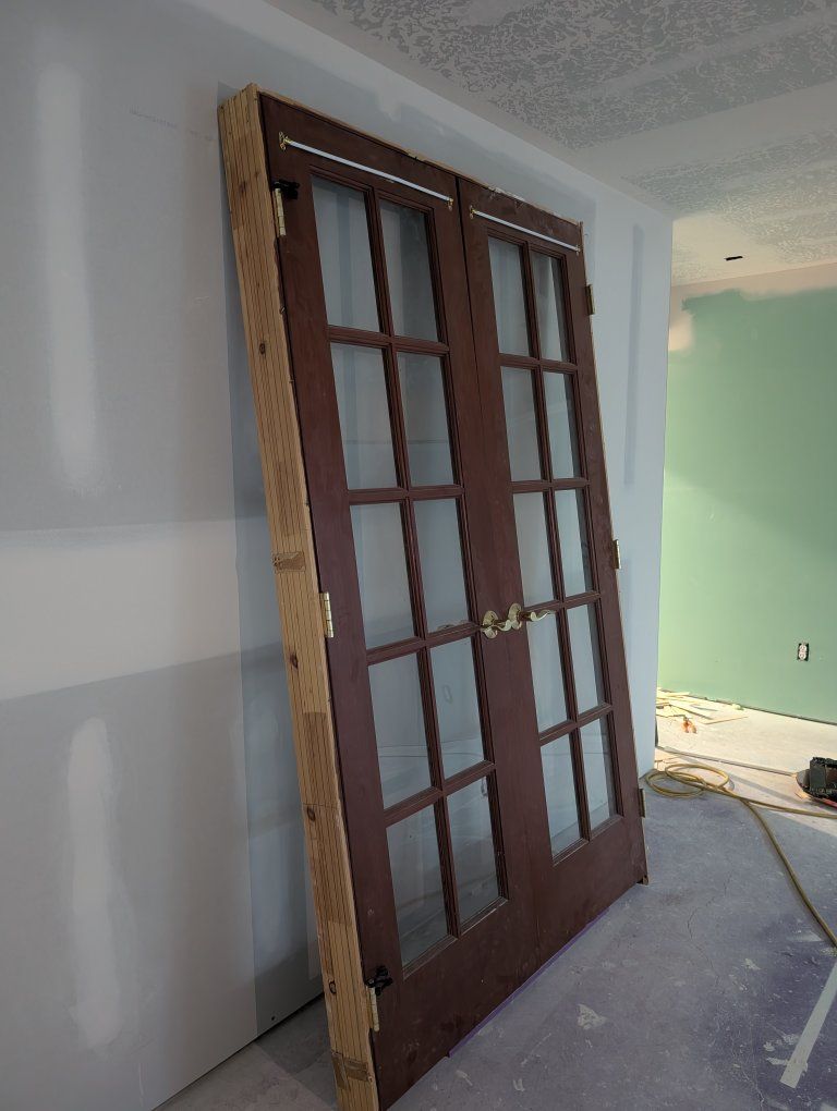 Used Wood French Doors with Glass Panels - Pre-hung, Ready for Installation