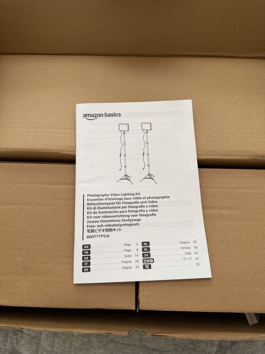 Amazon Basics Photography Video Lighting Kit, RGB LED Lights with Adjustable Tripod, 2 Pack