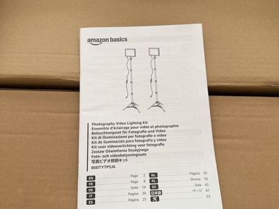 Amazon Basics Photography Video Lighting Kit, RGB LED Lights with Adjustable Tripod, 2 Pack