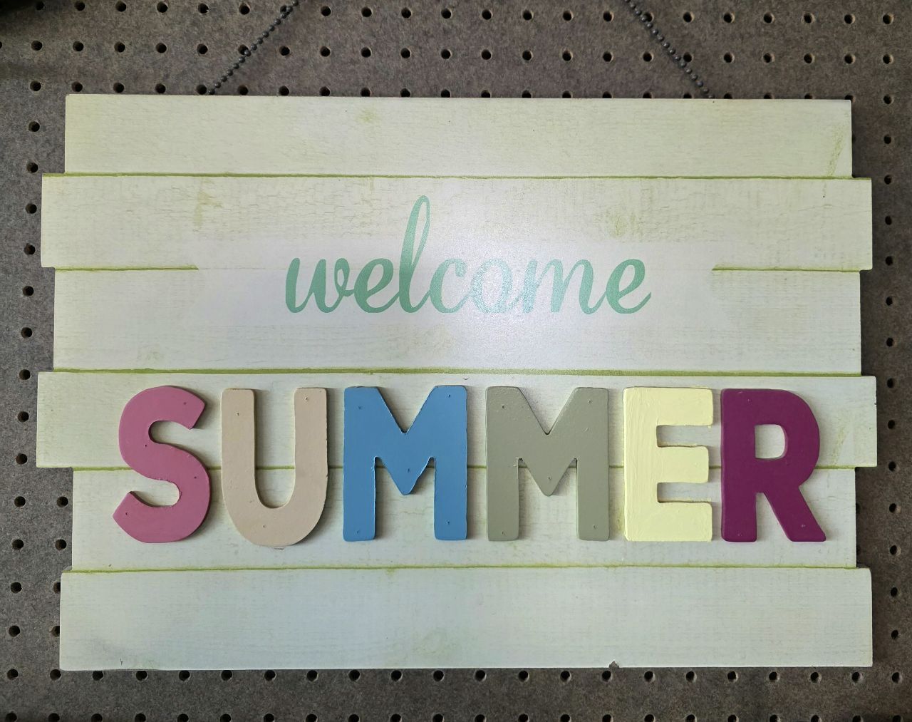 Awesome "WELCOME SUMMER" WOOD SIGN. HANGING WITH CHAIN